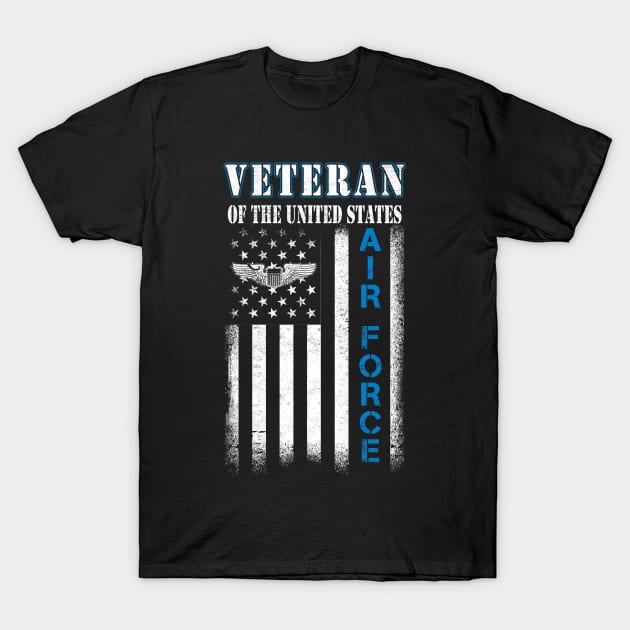 US Air Force Veteran Military T-Shirt Air Force Vintage Basic T-Shirt by Otis Patrick